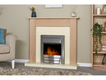 Load image into Gallery viewer, Adam Southwold Fireplace Oak &amp; Cream + Colorado Electric Fire Brushed Steel, 43&quot;
