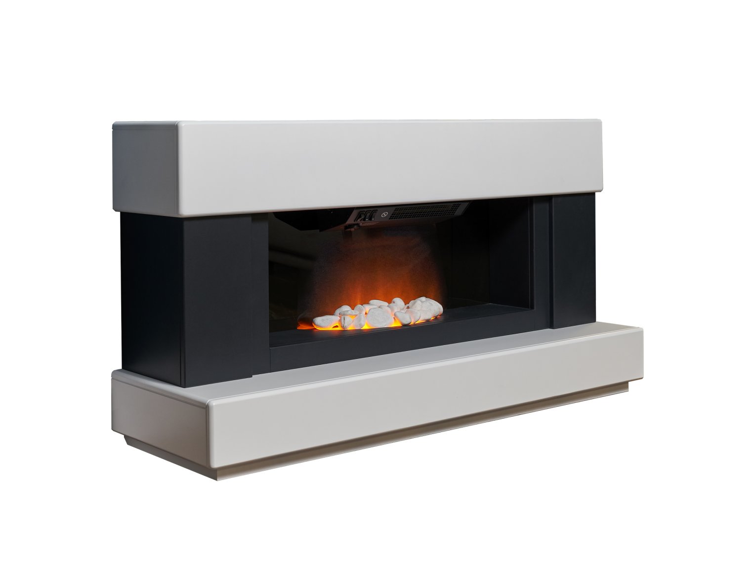 Adam Verona Pure White & Charcoal Grey, Electric Fireplace 48