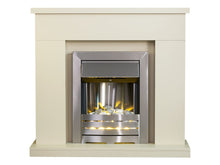 Load image into Gallery viewer, Adam Lomond Fireplace in Stone Effect with Helios Electric Fire in Brushed Steel, 39 Inch
