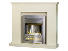 Load image into Gallery viewer, Adam Lomond Fireplace Stone Effect + Helios Electric Fire Brushed Steel, 39&quot;
