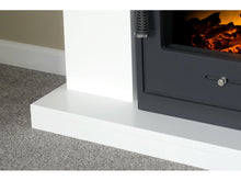 Load image into Gallery viewer, Adam Lomond Fireplace Suite Pure White + Oslo Electric Fire Black, 39&quot;
