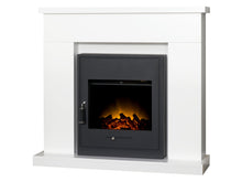 Load image into Gallery viewer, Adam Lomond Fireplace Suite Pure White + Oslo Electric Fire Black, 39&quot;
