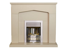 Load image into Gallery viewer, Adam Cotswold Fireplace in Stone Effect with Helios Electric Fire in Brushed Steel, 48 Inch

