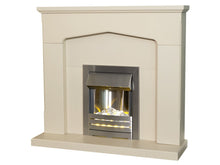 Load image into Gallery viewer, Adam Cotswold Fireplace Stone Effect + Helios Electric Fire Brushed Steel, 48&quot;
