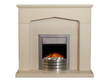 Load image into Gallery viewer, Adam Cotswold Fireplace in Stone Effect with Comet Electric Fire in Brushed Steel, 48 Inch

