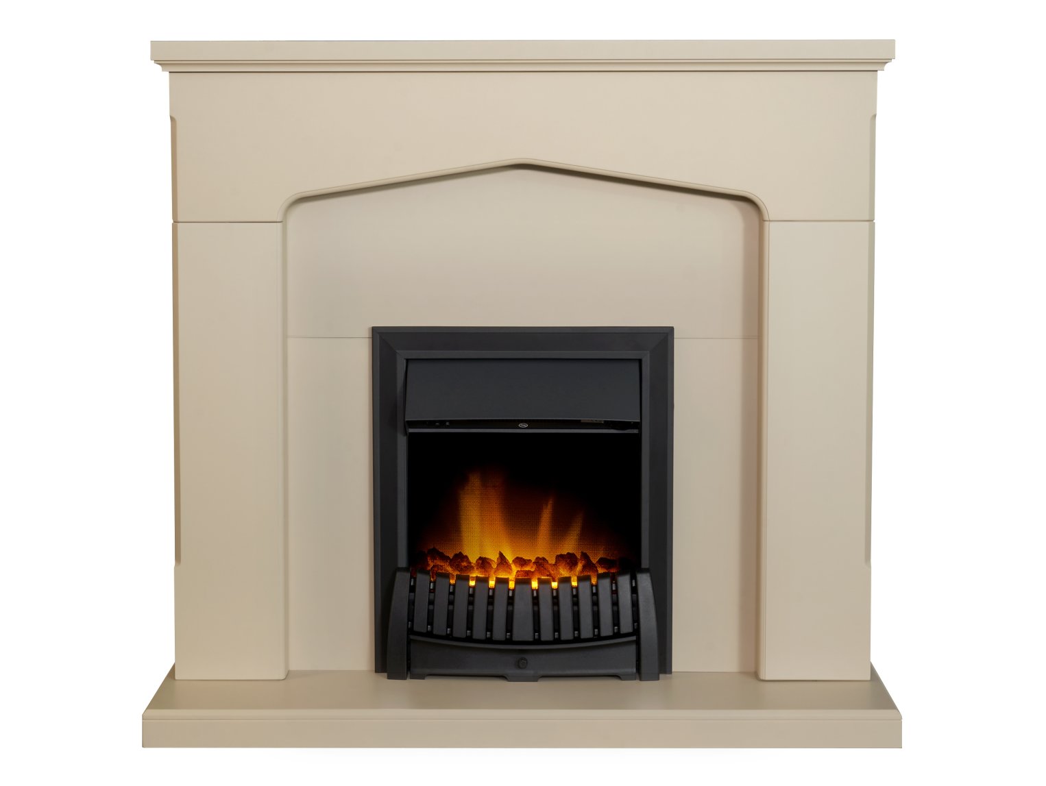 Adam Cotswold Fireplace in Stone Effect with Elan Electric Fire in Black, 48 Inch