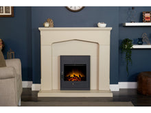 Load image into Gallery viewer, Adam Cotswold Fireplace Stone Effect + Oslo Electric Inset Stove Black, 48&quot;
