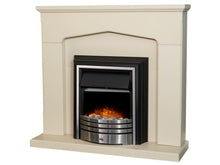 Load image into Gallery viewer, Adam Cotswold Fireplace Stone Effect + York Freestanding Electric Fire Brushed Steel, 48&quot;
