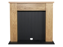Load image into Gallery viewer, Adam New England Stove Fireplace in Oak &amp; Black, 48 Inch
