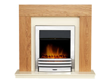 Load image into Gallery viewer, Adam Dakota Fireplace in Oak &amp; Cream with Eclipse Electric Fire in Chrome, 39 Inch

