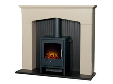 Load image into Gallery viewer, Adam Ludlow Stove Fireplace Stone Effect + Bergen Electric Stove Charcoal Grey, 48&quot;
