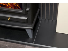 Load image into Gallery viewer, Adam Ludlow Stove Fireplace Stone Effect + Hudson Electric Stove Black, 48&quot;
