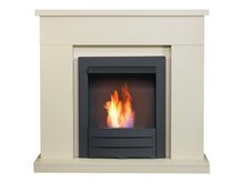 Load image into Gallery viewer, Adam Lomond Fireplace in Stone Effect with Colorado Bio Ethanol Fire in Black, 39 Inch
