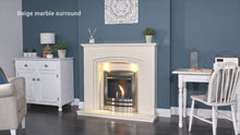 Load and play video in Gallery viewer, Adam Kirkdale Fireplace Cream + Colordo Bio Ethanol Fire Black, 45&quot;
