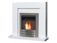 Load image into Gallery viewer, Adam Malmo Pure White &amp; Black/Pure White + Colorado Bio Ethanol Fire Brushed Steel 39&quot;
