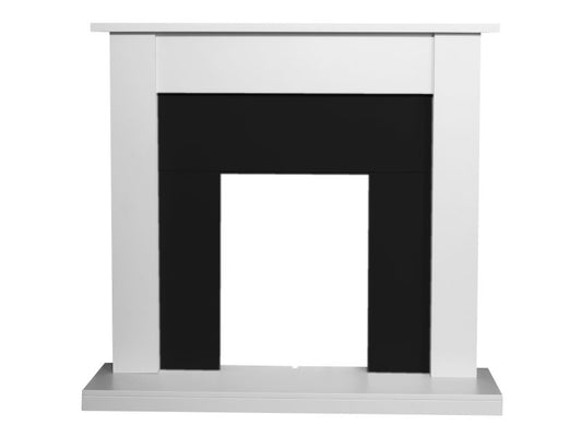 Adam Sutton Fireplace in Pure White & Black, 43 Inch