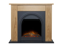 Load image into Gallery viewer, Adam Burlington Electric Fireplace Suite in Oak &amp; Charcoal Grey, 44 Inch
