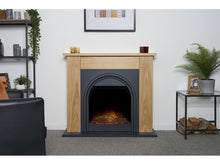 Load image into Gallery viewer, Adam Burlington Electric Fireplace Suite in Oak &amp; Charcoal Grey, 44 Inch
