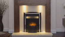 Load and play video in Gallery viewer, Adam Kirkdale Fireplace Cream + Cambridge 6-in-1 Electric Fire Black, 45&quot;
