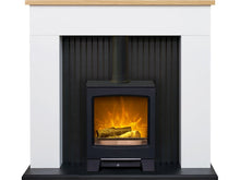 Load image into Gallery viewer, Adam Innsbruck Stove Fireplace in Pure White with Lunar Electric Stove in Charcoal Grey, 45 Inch
