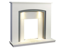 Load image into Gallery viewer, Adam Savanna Fireplace in Pure White &amp; Grey 48&quot;
