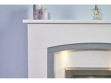 Load image into Gallery viewer, Adam Savanna Fireplace in Pure White &amp; Grey 48&quot;
