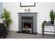 Load image into Gallery viewer, Adam Georgian Fireplace Grey + Chrome Elan Electric Fire, 39&quot;
