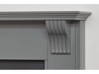 Adam Harrogate Stove Fireplace in Grey & Black w Aviemore Electric Stove in Grey, 39"
