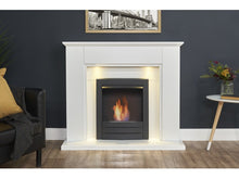 Load image into Gallery viewer, Adam Eltham Fireplace in Pure White with Downlights &amp; Colorado Bio Ethanol in Black, 45 Inch
