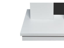 Load image into Gallery viewer, Adam Malmo Pure White &amp; Black + Helios Electric Fire Brushed Steel, 39&quot;
