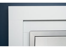 Load image into Gallery viewer, Adam Malmo Pure White &amp; Black + Helios Electric Fire Brushed Steel, 39&quot;
