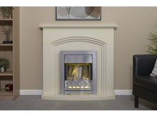 Load image into Gallery viewer, Adam Truro Fireplace Suite Cream + Helios Electric Fire Brushed Steel  41&quot;
