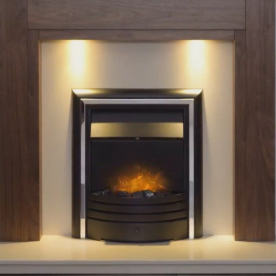 Adam Georgian Fireplace Suite Pure White & Black + Cambridge 6-in-1 Electric Fire Black, 39"