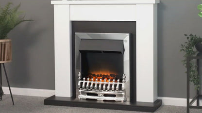 Adam Solus Fireplace Suite Oak + Blenheim Electric Fire Black, 39"