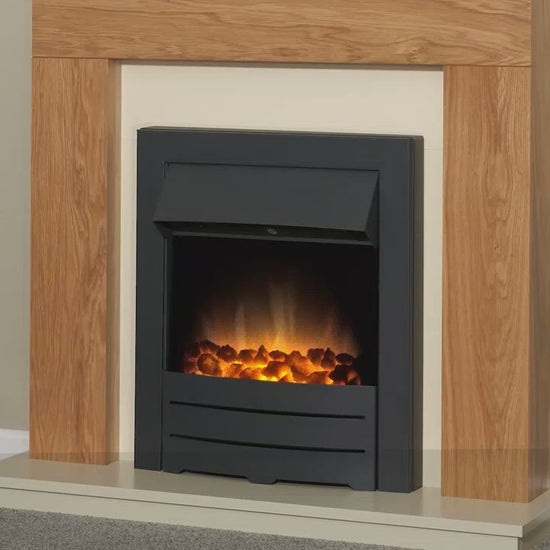 Adam Solus Fireplace Suite Black and White + Colorado Electric Fire Black, 39"