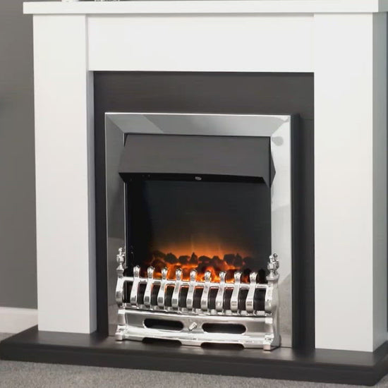 Adam Kirkdale Fireplace Cream + Blenheim Electric Fire Chrome, 45"