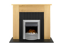 Load image into Gallery viewer, Adam Chessington Fireplace Suite Oak + Lynx 3-in1 Electric Fire Chrome, 48&quot;
