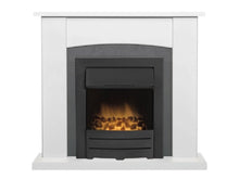 Load image into Gallery viewer, Adam Holden Fireplace in Pure White &amp; Grey/White with Colorado Electric Fire in Black, 39 Inch
