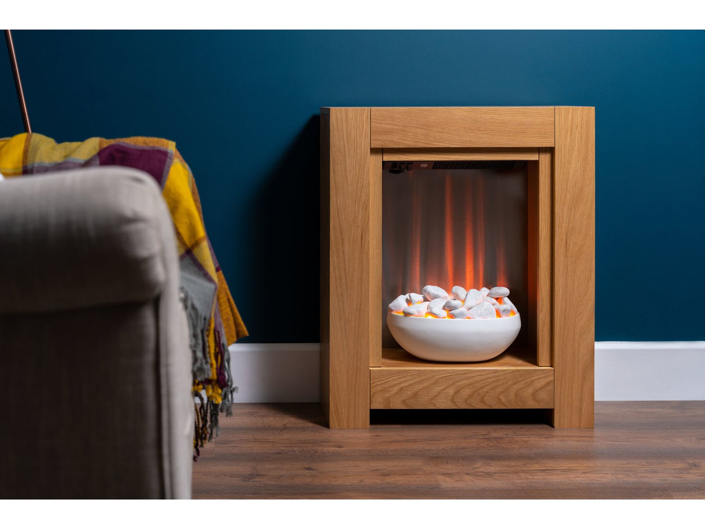 Adam Monet Fireplace Suite Oak + Electric Fire, 23"