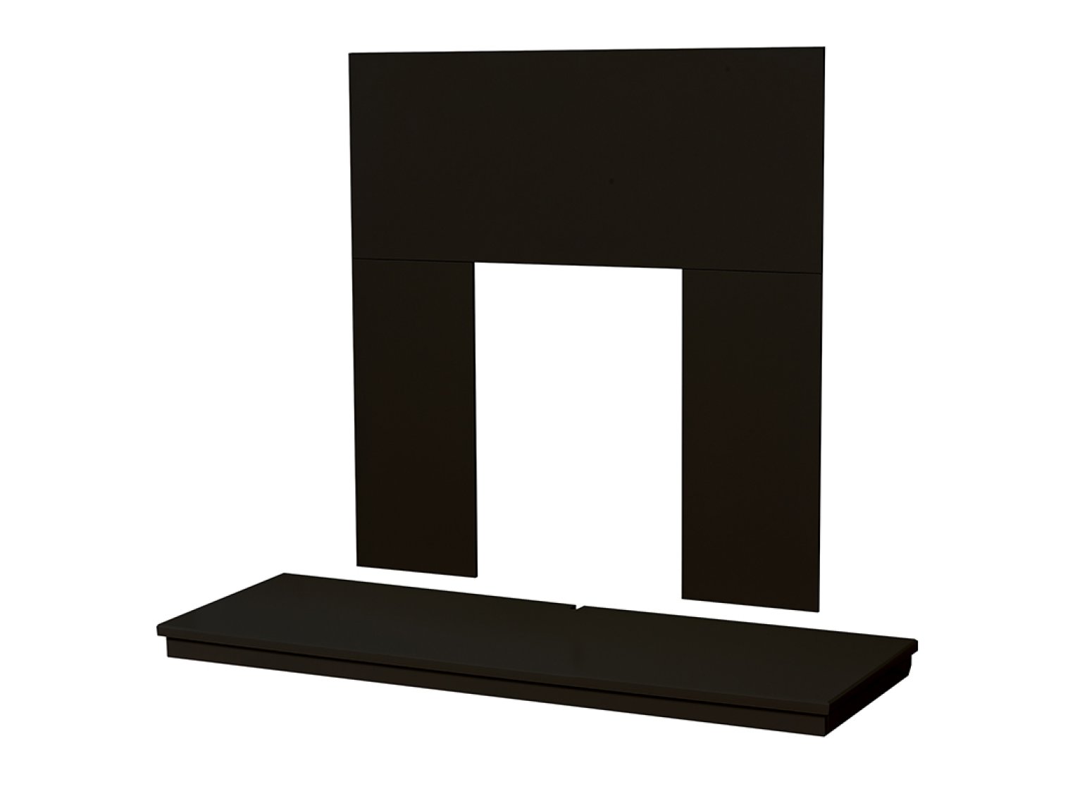 Adam 48" Black Wooden Back Panel & Hearth
