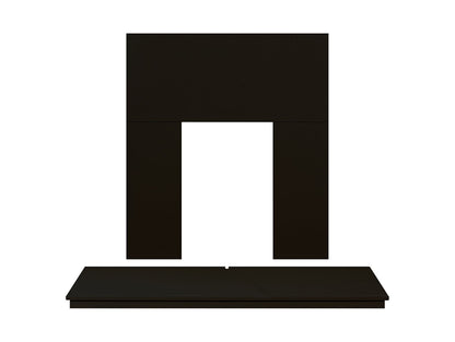Adam Black Wooden Back Panel & Hearth, 48 Inch