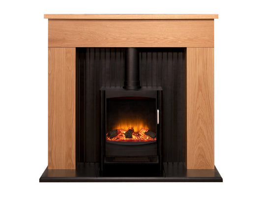 Adam Innsbruck Stove Suite in Oak with Keston Electric Stove, 48 Inch