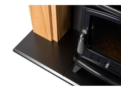 Adam Turin Stove Suite Oak & Black + Aviemore Electric Stove Black Enamel 48"