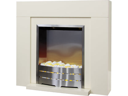 Adam Albany Electric Fireplace Suite Cream, 30"