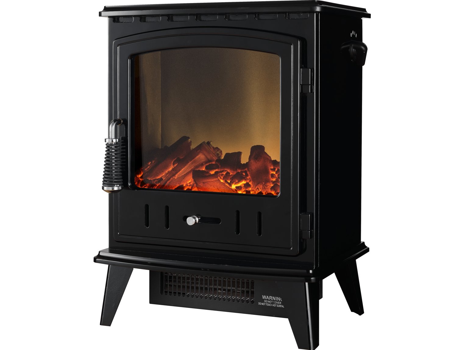 Adam Aviemore Electric Stove Black Enamel + Angled Stove Pipe