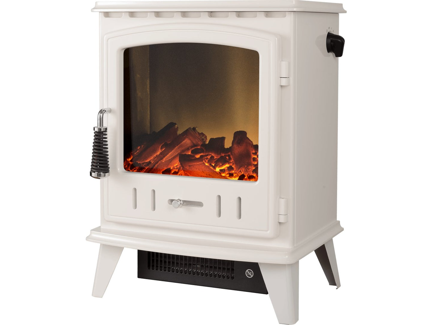 Adam Aviemore Electric Stove Cream Enamel + Angled Stove Pipe