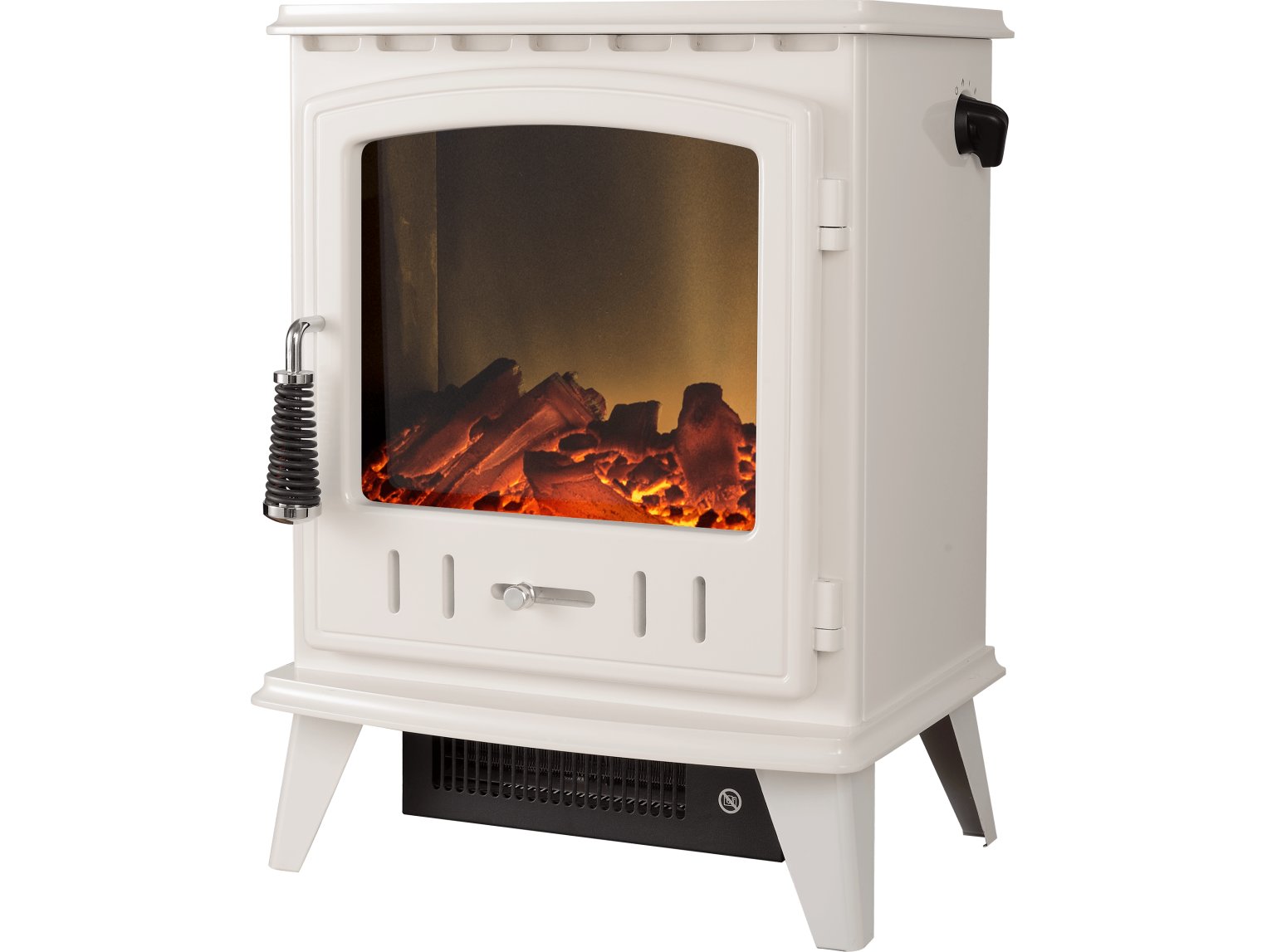 Adam Aviemore Electric Stove Cream Enamel + Angled Stove Pipe