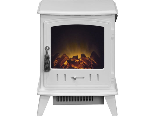 Adam Aviemore Electric Stove in Pure White Enamel