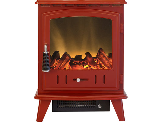 Adam Aviemore Electric Stove in Red Enamel