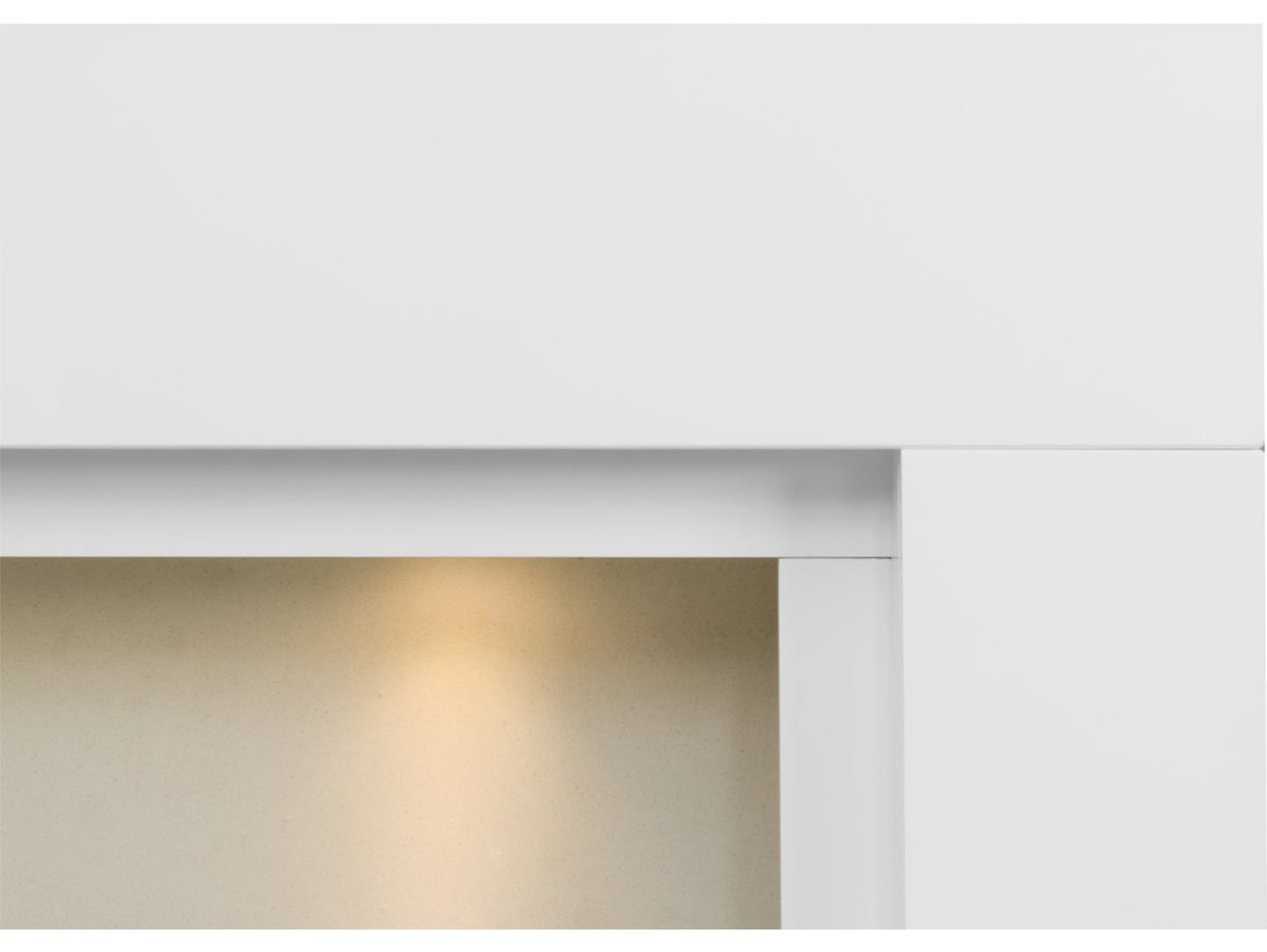 Adam Beaumont Mantelpiece Pure White + Downlights, 50"